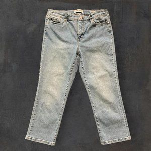 Nine West Chrystie Capri Mid Rise Light Wash Blue Denim Jeans‎ Women's Size 10